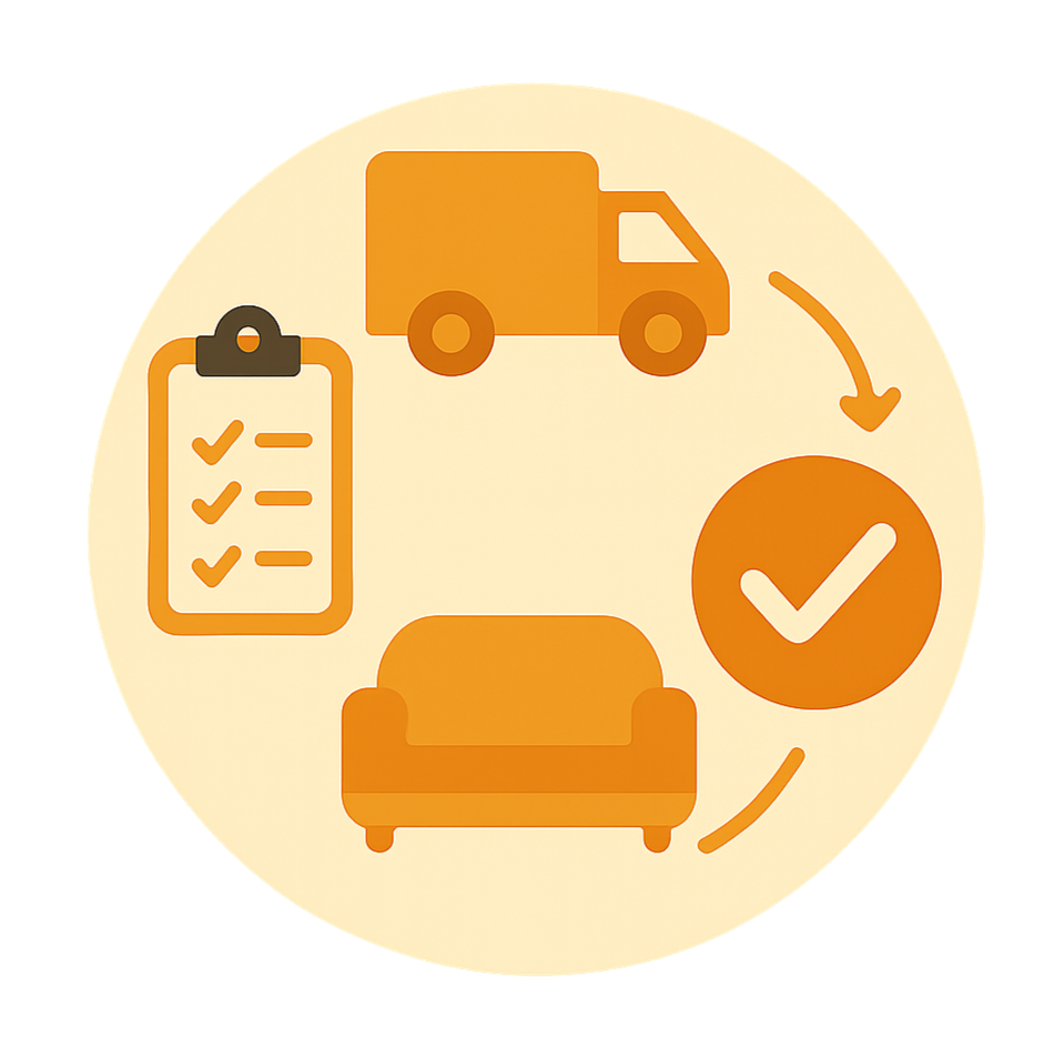 Visual inventory grid showing item status and locations